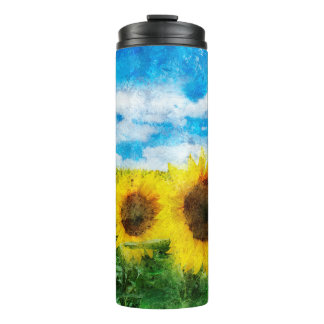 Sunflowers painting thermal tumbler