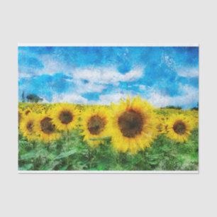 Sunflowers painting tissue paper