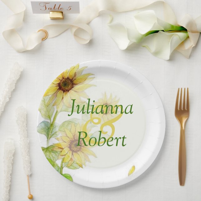 Sunflowers   paper plates (Wedding)