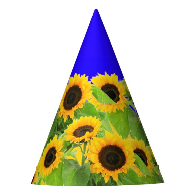 Sunflowers Party Hat Ukraine Flag Colours (Front)