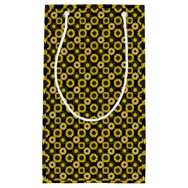 Sunflowers pattern bx4 Black BG Small Gift Bag (Front)