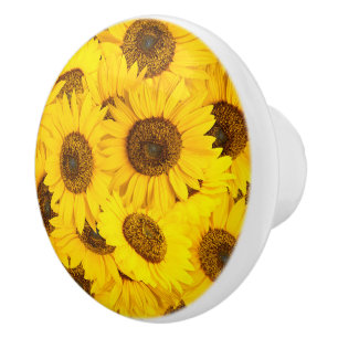 Sunflowers Pattern Ceramic Knob