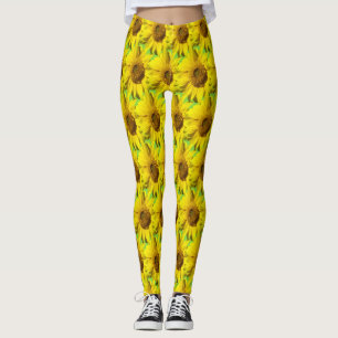 Sunflowers Pattern Cust. BG Colour Legging