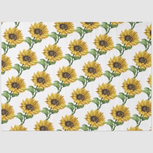 Sunflowers pattern decoupage tissue paper (Front)
