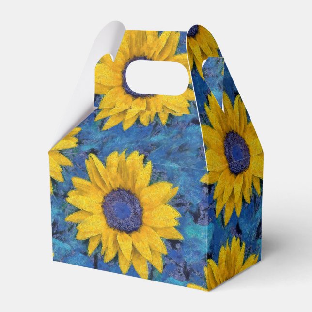 Sunflowers Pattern Favor Box (Front Side)