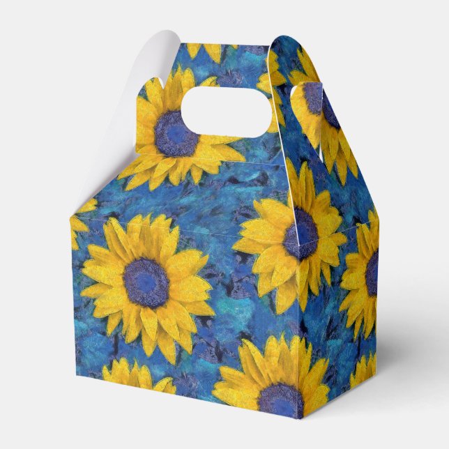 Sunflowers Pattern  Favor Box (Front Side)