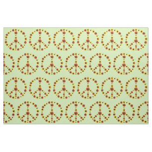 Sunflowers Peace Signs Fabric