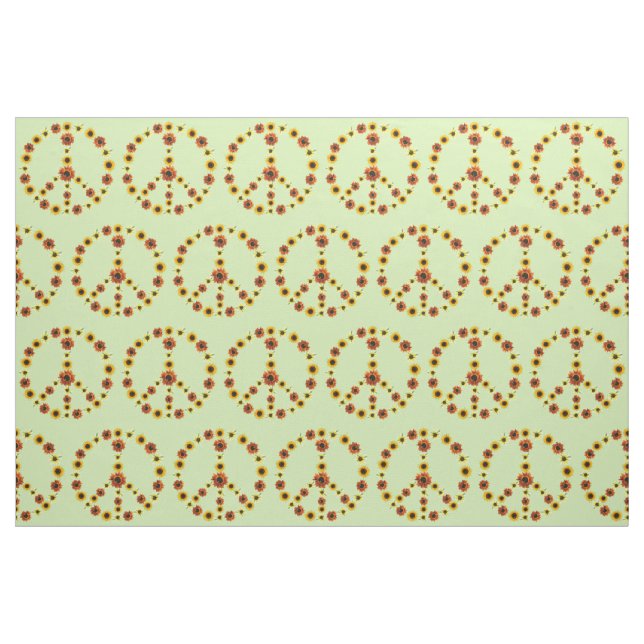 Sunflowers Peace Signs Fabric (Fat Quarter)