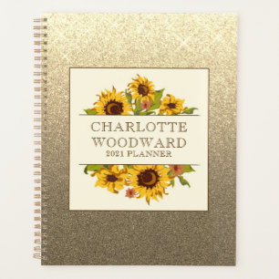 Sunflowers Personalized 2021 Planner
