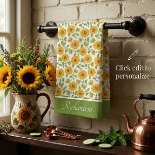 Sunflowers personalized Kitchen Towels