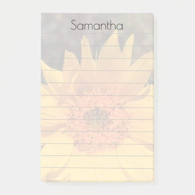Sunflowers personalized Post-it® Notes 4" x 6" (Front)