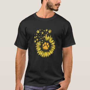 Sunflowers Pet Paw Prints Dog Cat T-Shirt