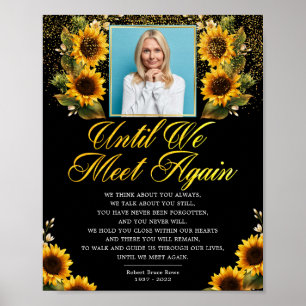 Sunflowers Photo Elegant Funeral Poem Sign