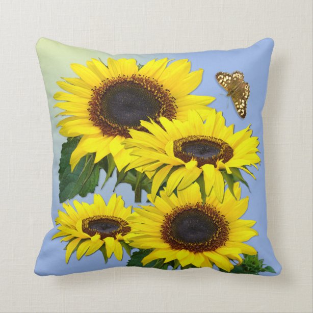 Sunshine Sunflowers Pillows And Cushions Zazzle Ca 