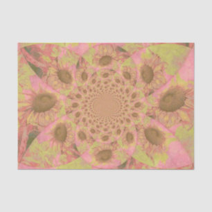 Sunflowers Pink Yellow Pastel Abstract Decoupage Tissue Paper