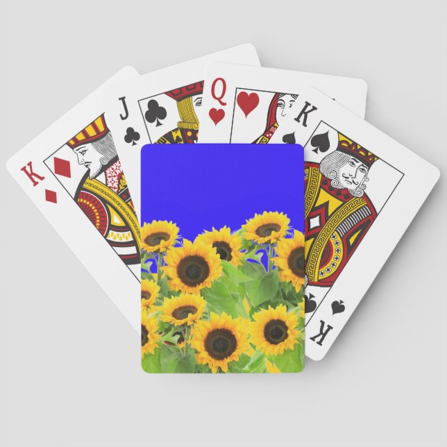 Sunflowers Playing Cards Ukraine Flag Colours (Back)
