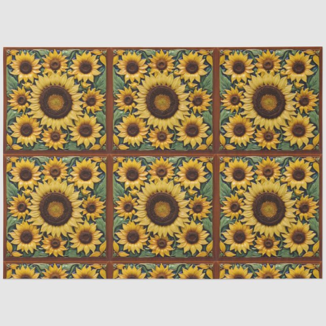Sunflowers Popular Beautiful Collection Tissue Paper (Front)