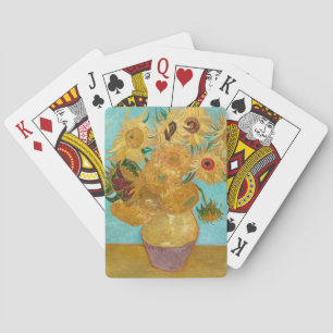 Sunflowers, Post Impressionist Still Life Painting Playing Cards