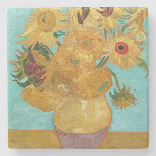 Sunflowers, Post Impressionist Still Life Painting Stone Coaster