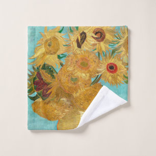 Sunflowers, Post Impressionist Still Life Painting Wash Cloth