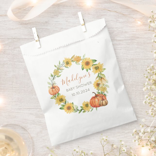 Sunflowers & Pumpkins fall Favour Bag (Clipped)