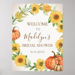 Sunflowers & Pumpkins Fall Welcome sign Bridal 