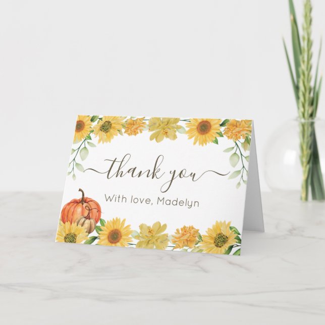 Sunflowers & Pumpkins thank you card (Front)