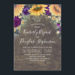 Sunflowers Purple Roses Daisies Rustic Wedding Invitation<br><div class="desc">Baby's breath,  daisies,  purple roses,  sunflowers rustic country fall wedding invitations</div>