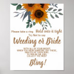 Sunflowers Put a Ring on Bridal Shower Game Sign<br><div class="desc">Make it your own by adding your text (and personal photos). To access advanced editing tools,  please go to "Personalize",  scroll down and press the "click to customize further" link. See the full collection for matching designs!</div>