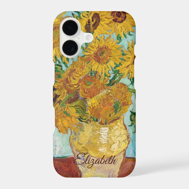 Sunflowers Red Orange Yellow Blue Van Gogh iPhone Case (Back)
