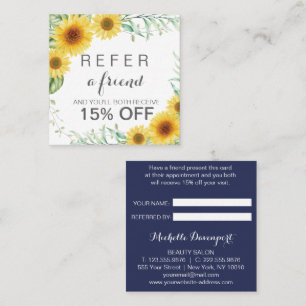 Sunflowers referral card