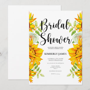 Sunflowers Roses Bridal Shower Invitation