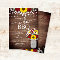 Sunflowers Roses Mason Jar I Do BBQ Engagement