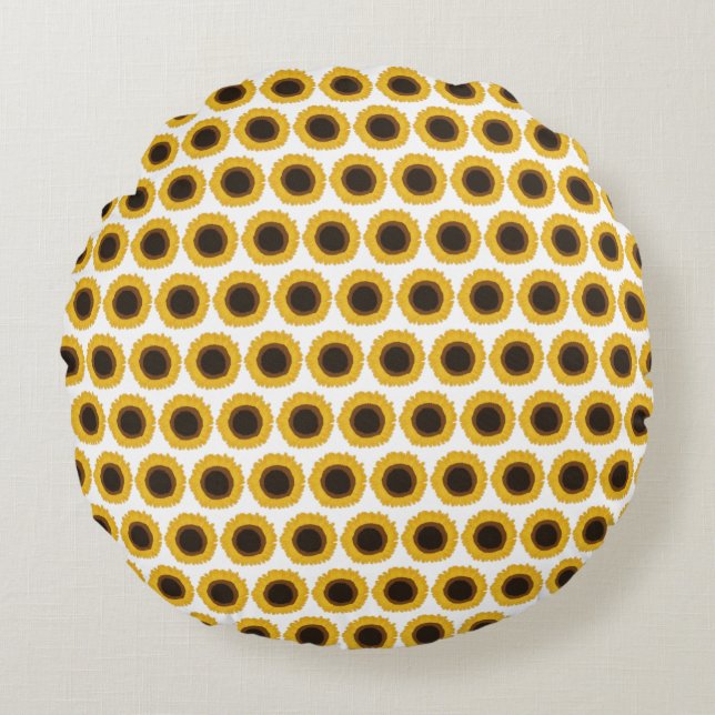 Sunflowers Round Pillow (Front)