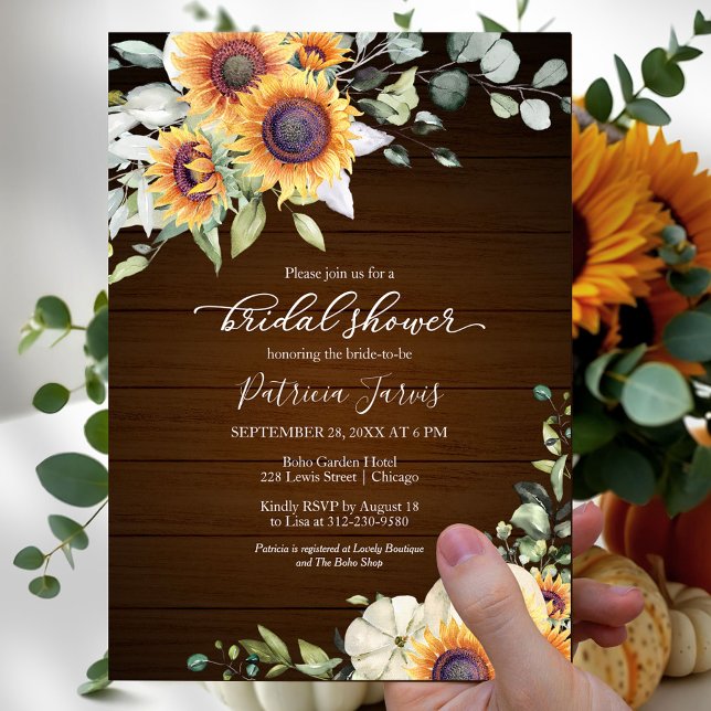 Sunflowers Rustic Budget Bridal Shower Invitation (Creator Uploaded)