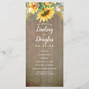 Sunflowers Rustic Country Fall Wedding Programs
