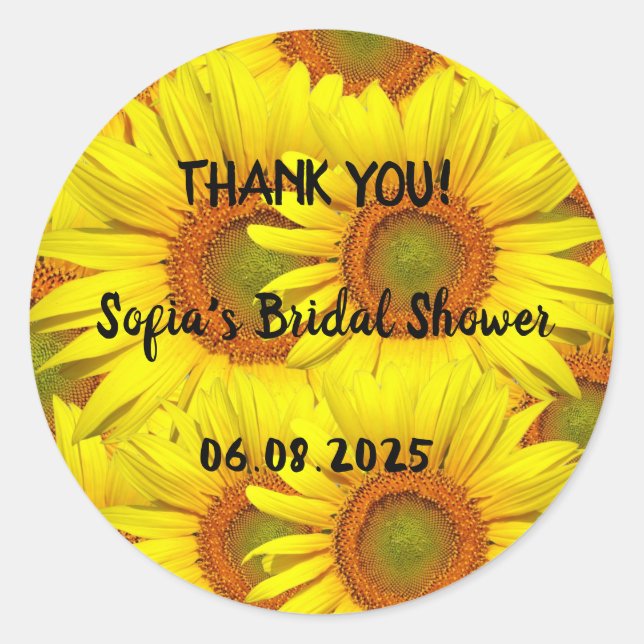 Sunflowers Rustic Country Floral Summer Yellow Classic Round Sticker (Front)