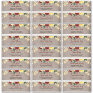 Sunflowers Rustic Fall Invitation Noms Étiquette d