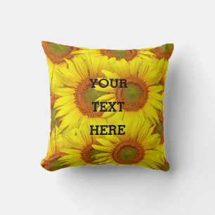Sunflowers Rustic Floral Summer Yellow Weddings Throw Pillow