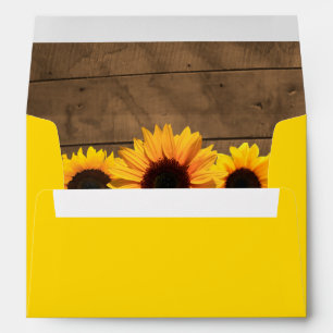 Sunflowers & Rustic Wood Personalized Envelope