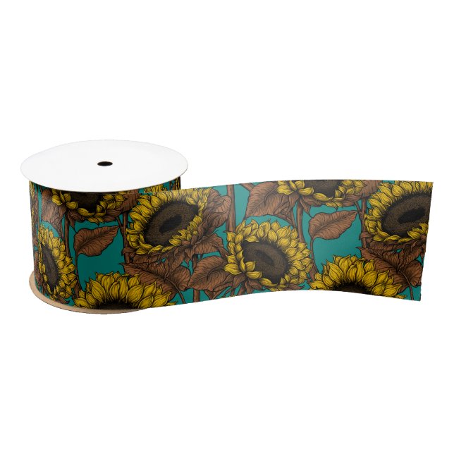 Sunflowers Satin Ribbon (Spool)