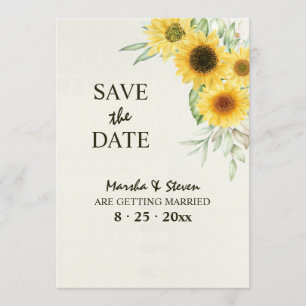 Sunflowers Save the Date Announcement