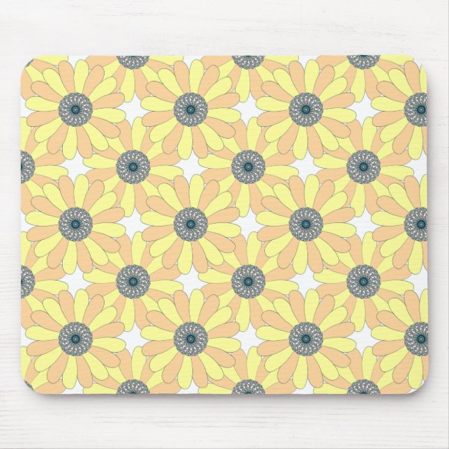 Sunflowers seamless floral pattern mouse pad (Front)