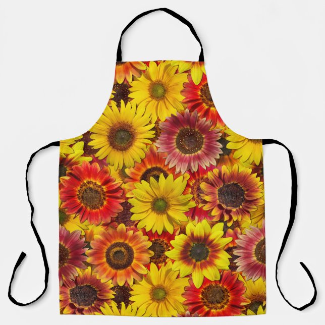 Sunflowers Seamless Pattern Apron (Front)