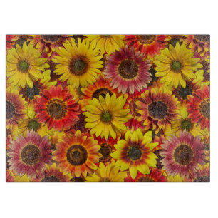 Sunflowers Seamless Pattern Cutting Board