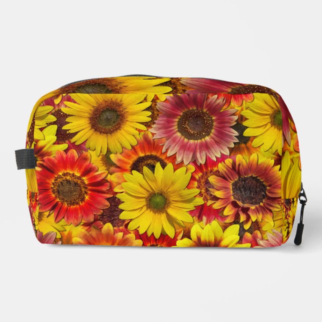 Sunflowers Seamless Pattern Dopp Kit (Front)