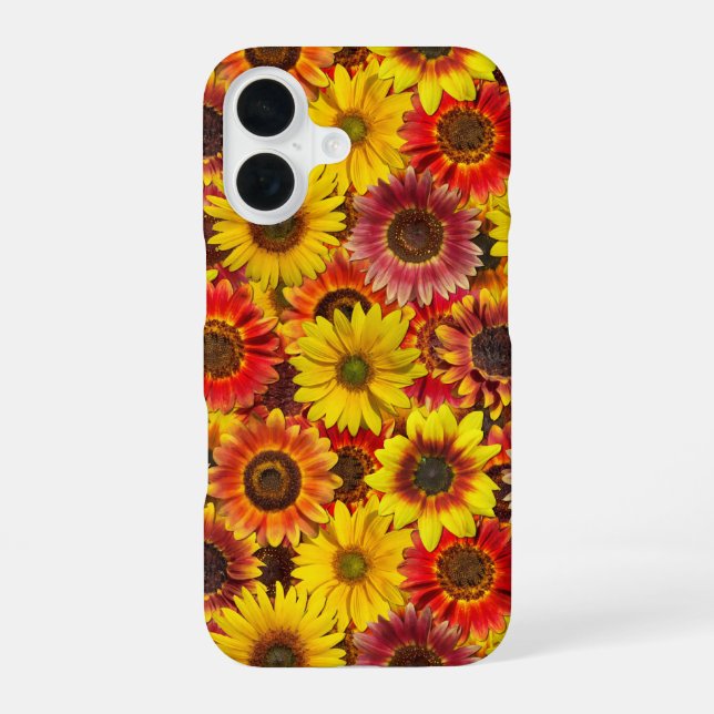 Sunflowers Seamless Pattern iPhone 16 Case (Back)