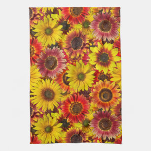 Sunflowers Seamless Pattern Kitchen Towel