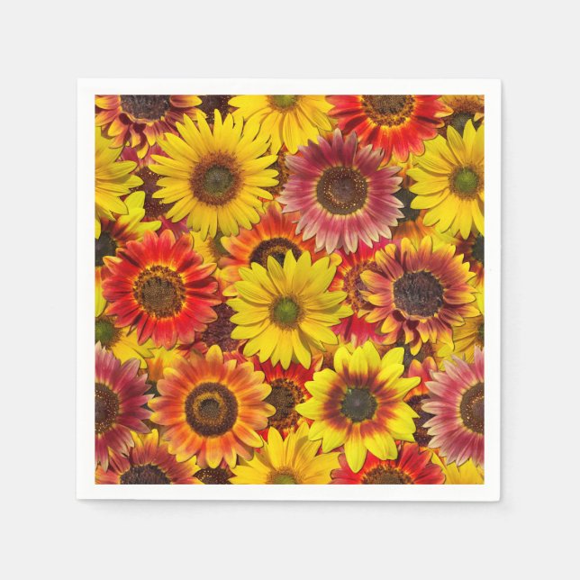 Sunflowers Seamless Pattern Napkin (Front)