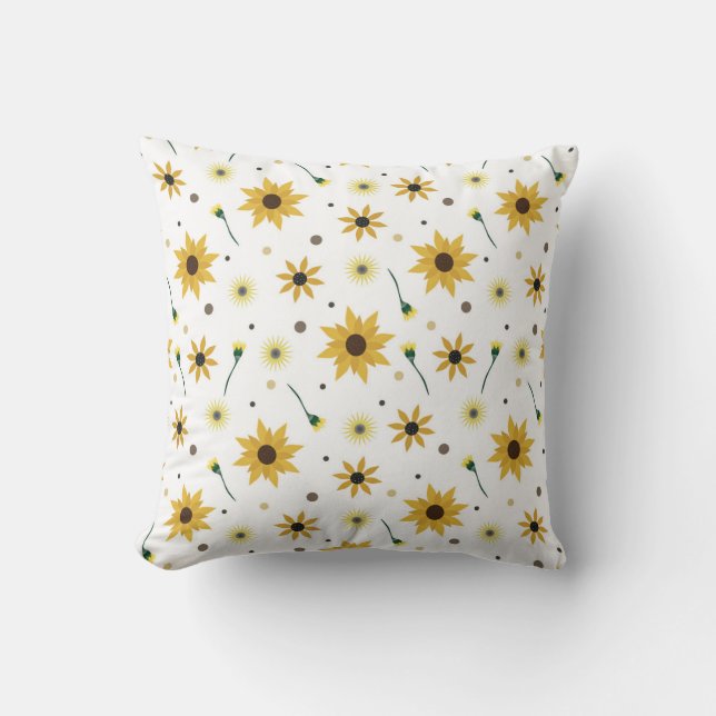 sunflowers  seamless pattern throw pillow (Front)